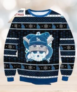 MLB LA Dodgers Skull Baseball Christmas Ugly Sweater