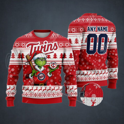 MLB Minnesota Twins Grinch Christmas Sweater Design