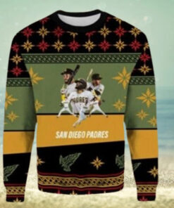 MLB San Diego Padres Christmas Ugly Sweater Star Players In Action