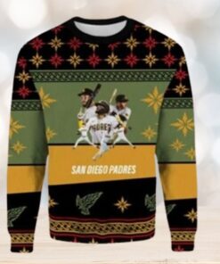 MLB San Diego Padres Christmas Ugly Sweater Star Players In Action