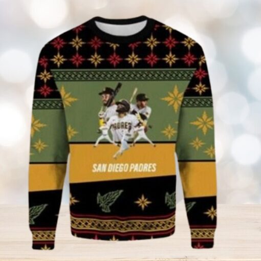 MLB San Diego Padres Christmas Ugly Sweater Star Players In Action