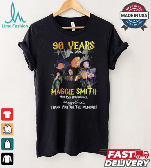 Maggie Smith Minerva Mcgonagall 90 Years 1934 2024 Thank You For The Memories Signatures Shirt