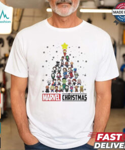 Marvel Studios Avengers Characters Chibi Tree Christmas Shirt