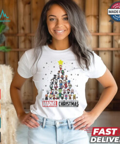 Marvel Studios Avengers Characters Chibi Tree Christmas Shirt