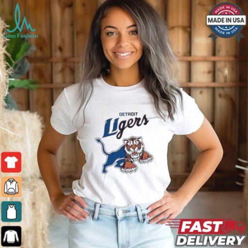 Mashup Detroit Lions And Detroit Tigers Logo Shirt