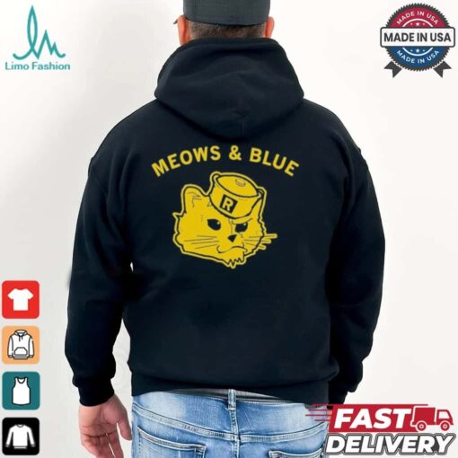 Meows and blue T shirt