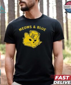 Meows and blue T shirt