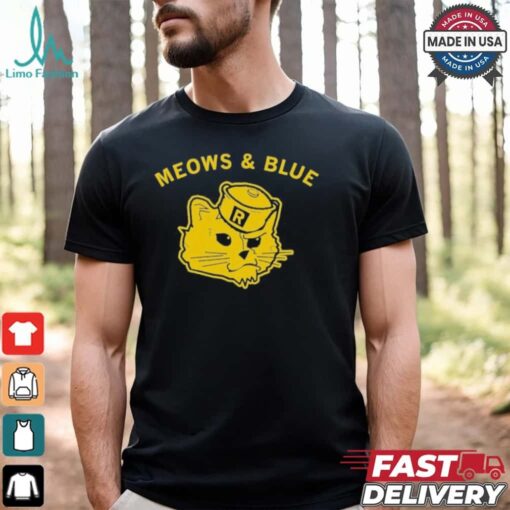 Meows and blue T shirt