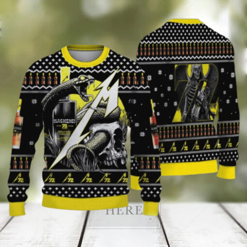 Metallica Blackened Whiskey 72 Seasons Snakes And The Death Knitted 2024 Christmas Ugly Sweater