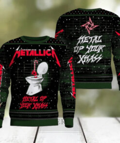 Metallica Metal Up Your Xmass Funny Iconic Toilet Candy Crane Ugly Christmas Sweater