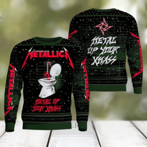 Metallica Metal Up Your Xmass Funny Iconic Toilet Candy Crane Ugly Christmas Sweater