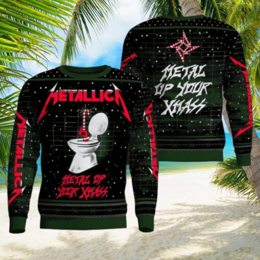 Metallica Metal Up Your Xmass Funny Iconic Toilet Candy Crane Ugly Christmas Sweater