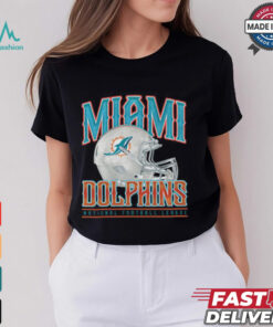 Miami Dolphins Helmet Garment Dyed Heavyweight T Shirt