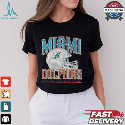 Miami Dolphins Helmet Garment Dyed Heavyweight T Shirt