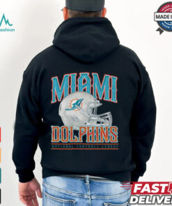 Miami Dolphins Helmet Garment Dyed Heavyweight T Shirt