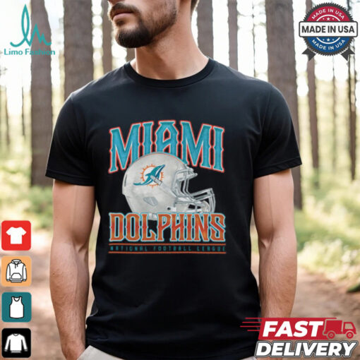 Miami Dolphins Helmet Garment Dyed Heavyweight T Shirt