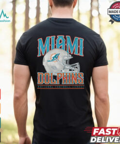 Miami Dolphins Helmet Garment Dyed Heavyweight T Shirt