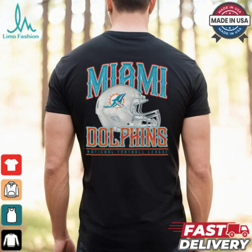 Miami Dolphins Helmet Garment Dyed Heavyweight T Shirt