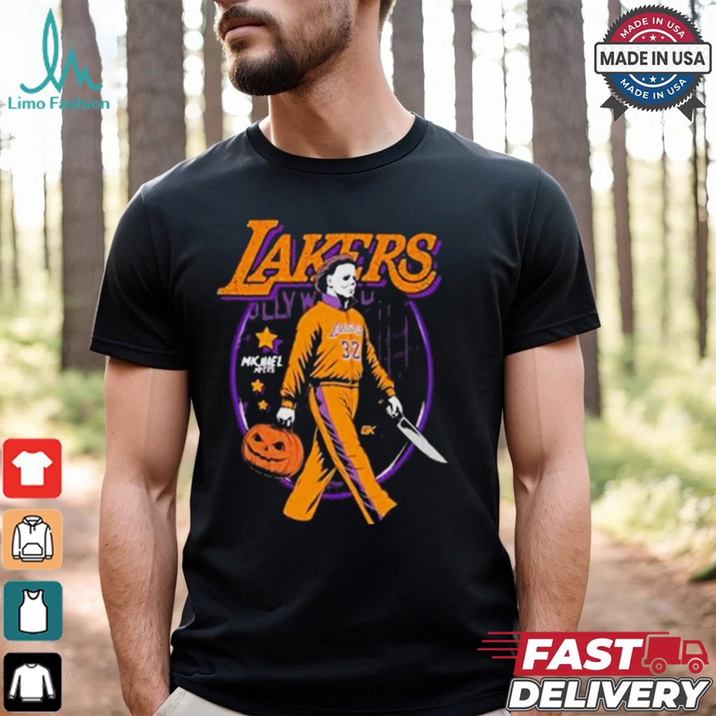 Michael Myers x Los Angeles Lakers NBA Graphic 2024 t shirt Michael Myers x Los Angeles Lakers NBA Graphic 2024 t shirt