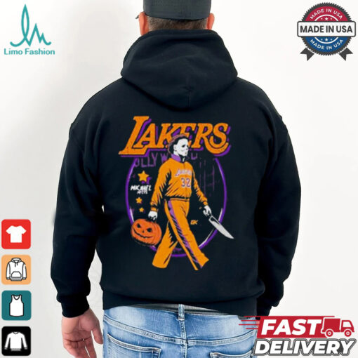 Michael Myers x Los Angeles Lakers NBA Graphic 2024 t shirt