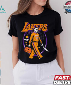 Michael Myers x Los Angeles Lakers NBA Graphic 2024 t shirt
