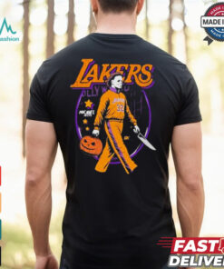 Michael Myers x Los Angeles Lakers NBA Graphic 2024 t shirt
