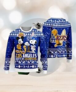 Mickey And Snoopy LA City of Champions Ugly Sweater