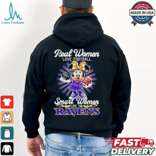 Mickey real women love football smart women love Batimore Ravens shirt