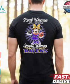 Mickey real women love football smart women love Batimore Ravens shirt