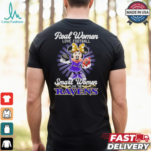 Mickey real women love football smart women love Batimore Ravens shirt