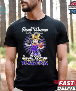 Mickey real women love football smart women love Batimore Ravens shirt