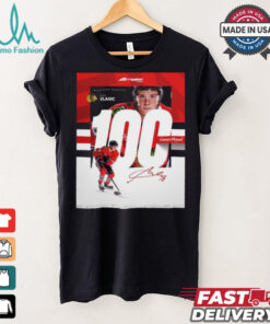 Milestone Moments Alex Vlasic Chicago Blackhawks 100 Game Played Signature Poster t shirt