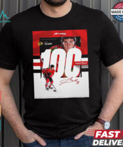 Milestone Moments Alex Vlasic Chicago Blackhawks 100 Game Played Signature Poster t shirt