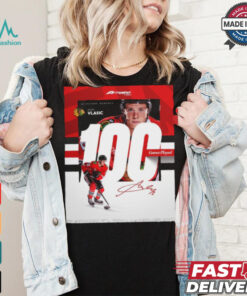 Milestone Moments Alex Vlasic Chicago Blackhawks 100 Game Played Signature Poster t shirt