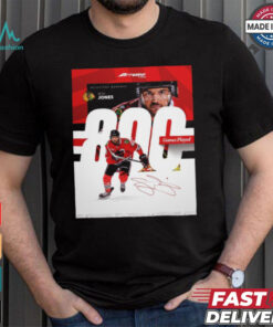 Milestone Moments Seth Jones Chicago Blackhawks 800 Game Played Signature Poster t shirt