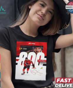 Milestone Moments Seth Jones Chicago Blackhawks 800 Game Played Signature Poster t shirt
