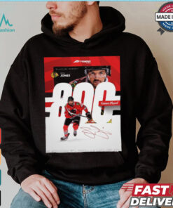 Milestone Moments Seth Jones Chicago Blackhawks 800 Game Played Signature Poster t shirt