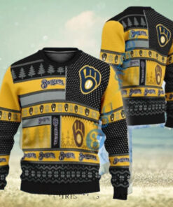 Milwaukee Brewers Patchwork Pattern Ugly Christmas Sweater