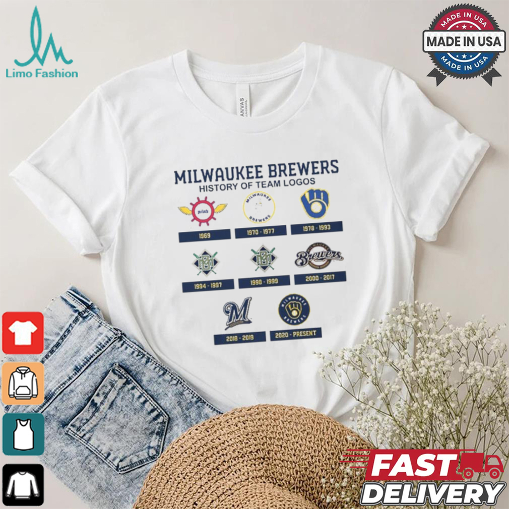 Milwaukee Brewers history of team logos shirt Milwaukee Brewers history of team logos shirt
