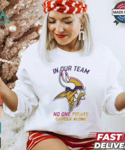 Minnesota Vikings NFL In Our Team No One Fights Cancer Alone 2024 T shirt