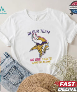 Minnesota Vikings NFL In Our Team No One Fights Cancer Alone 2024 T shirt