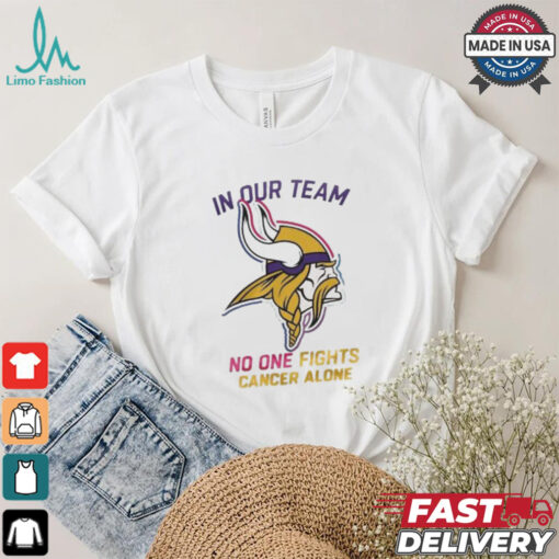 Minnesota Vikings NFL In Our Team No One Fights Cancer Alone 2024 T shirt