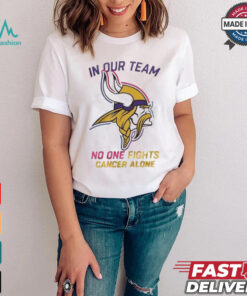 Minnesota Vikings NFL In Our Team No One Fights Cancer Alone 2024 T shirt
