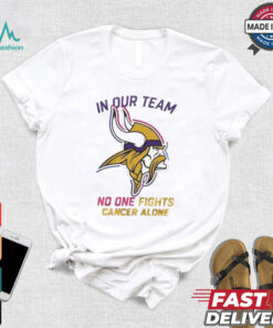 Minnesota Vikings NFL In Our Team No One Fights Cancer Alone 2024 T shirt