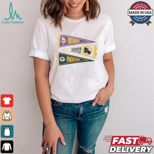 Minnesota Vikings vs. Green Bay Packers Border Battle Pennant T Shirt
