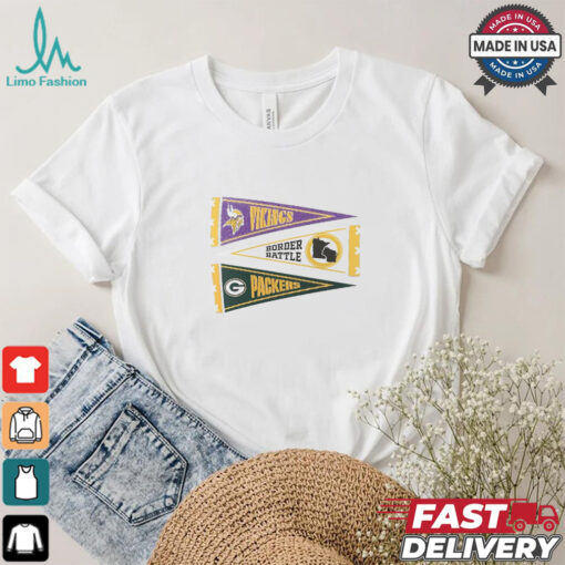 Minnesota Vikings vs. Green Bay Packers Border Battle Pennant T Shirt