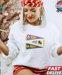 Minnesota Vikings vs. Green Bay Packers Border Battle Pennant T Shirt