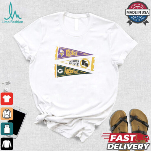 Minnesota Vikings vs. Green Bay Packers Border Battle Pennant T Shirt