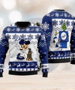 Minnie Mouse Dodgers Ugly Christmas Sweater With Trophy