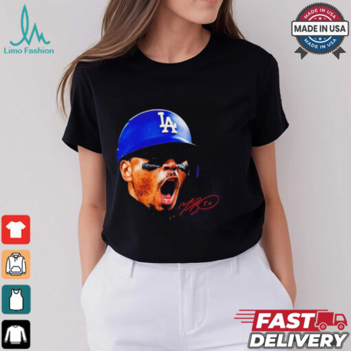 Mookie Betts Los Angeles Dodgers big head signature shirt